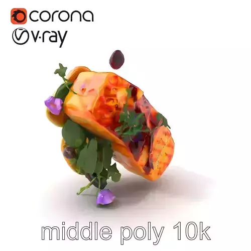 Gourmet Grilled Salmon Dish Model Pack Low-poly 3D model