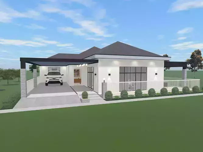 19x16 meter 2 Bedroom House