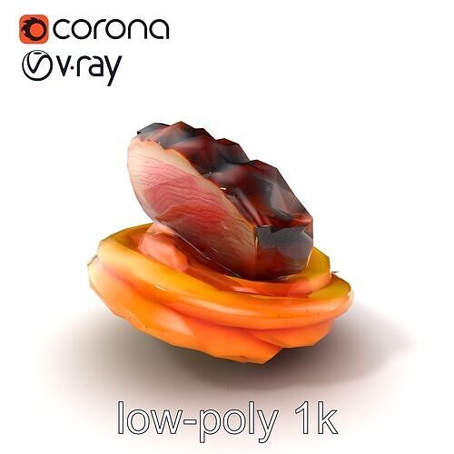 Seared Duck Gourmet Dish model pack Low-poly 3D model 5