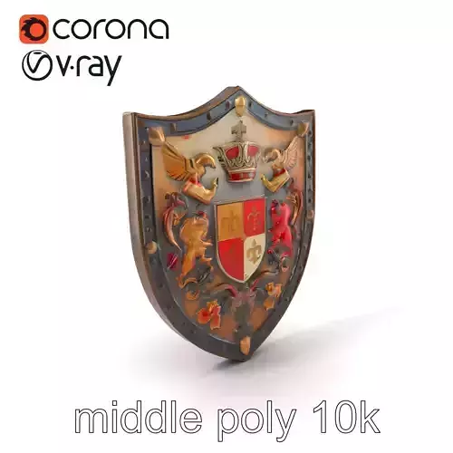 Medieval Decorative Shield with Coat of Arms model pack