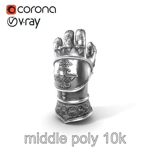 Medieval Armor Gauntlet Sculpture Decorative model pack Low-poly 3D model