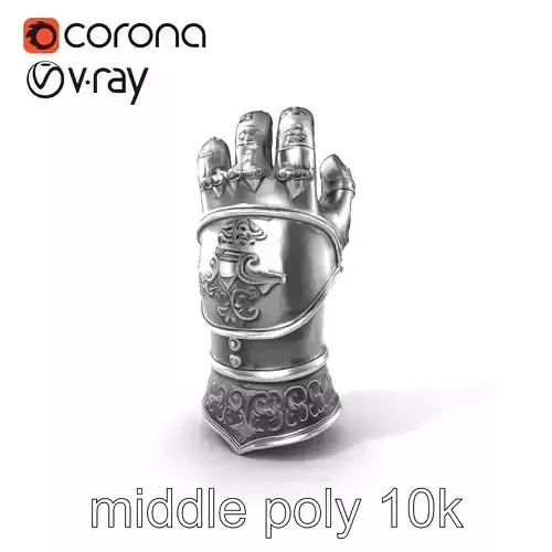 Medieval Armor Gauntlet Sculpture Decorative model pack Low-poly 3D model