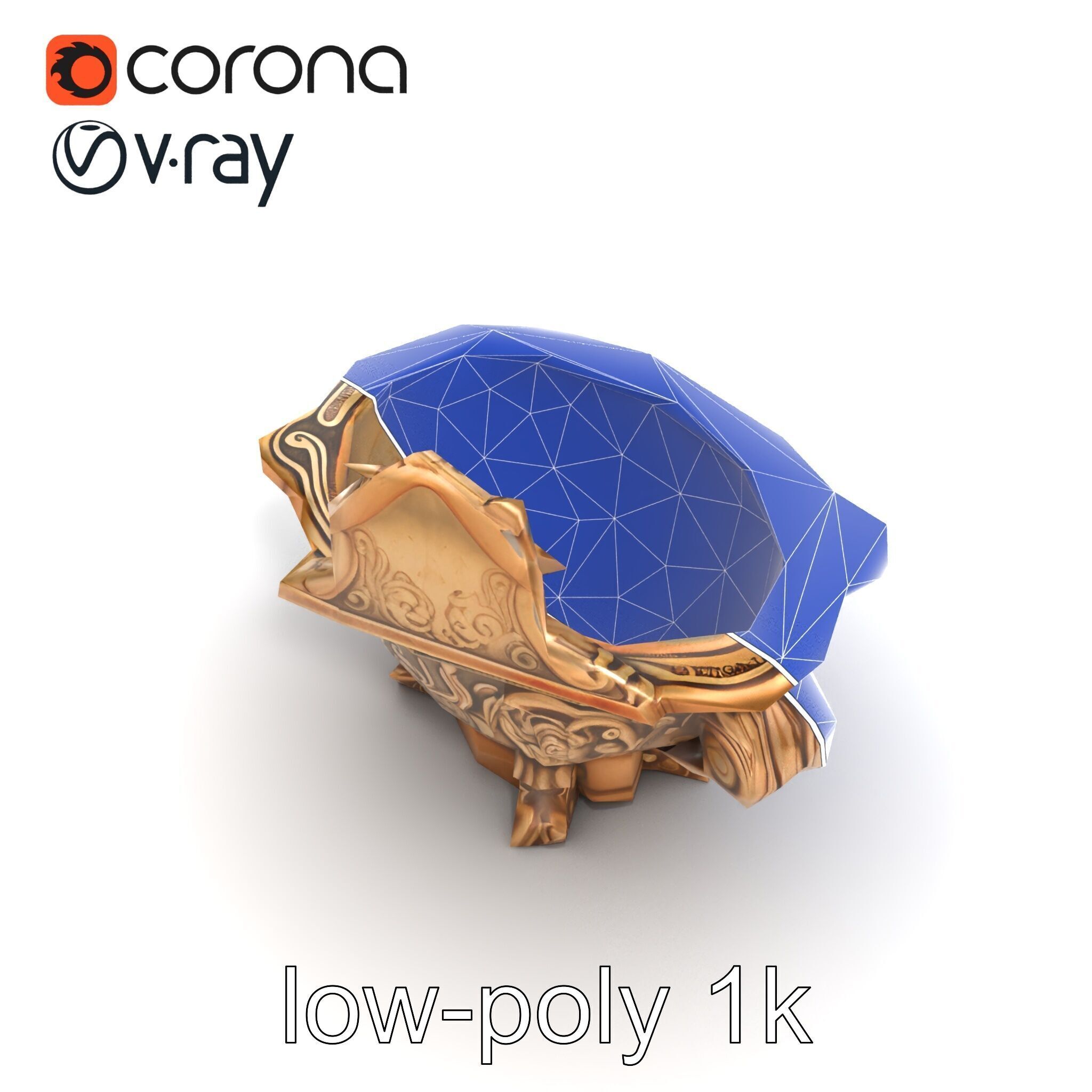 Antique Castle Basin Carved Decor model pack Low-poly 3D model_22