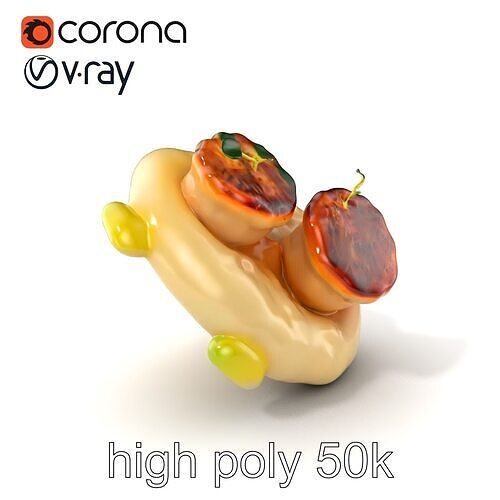PanSeared Scallop Trio Gourmet Dish model pack Low-poly 3D model 2