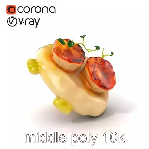 PanSeared Scallop Trio Gourmet Dish model pack