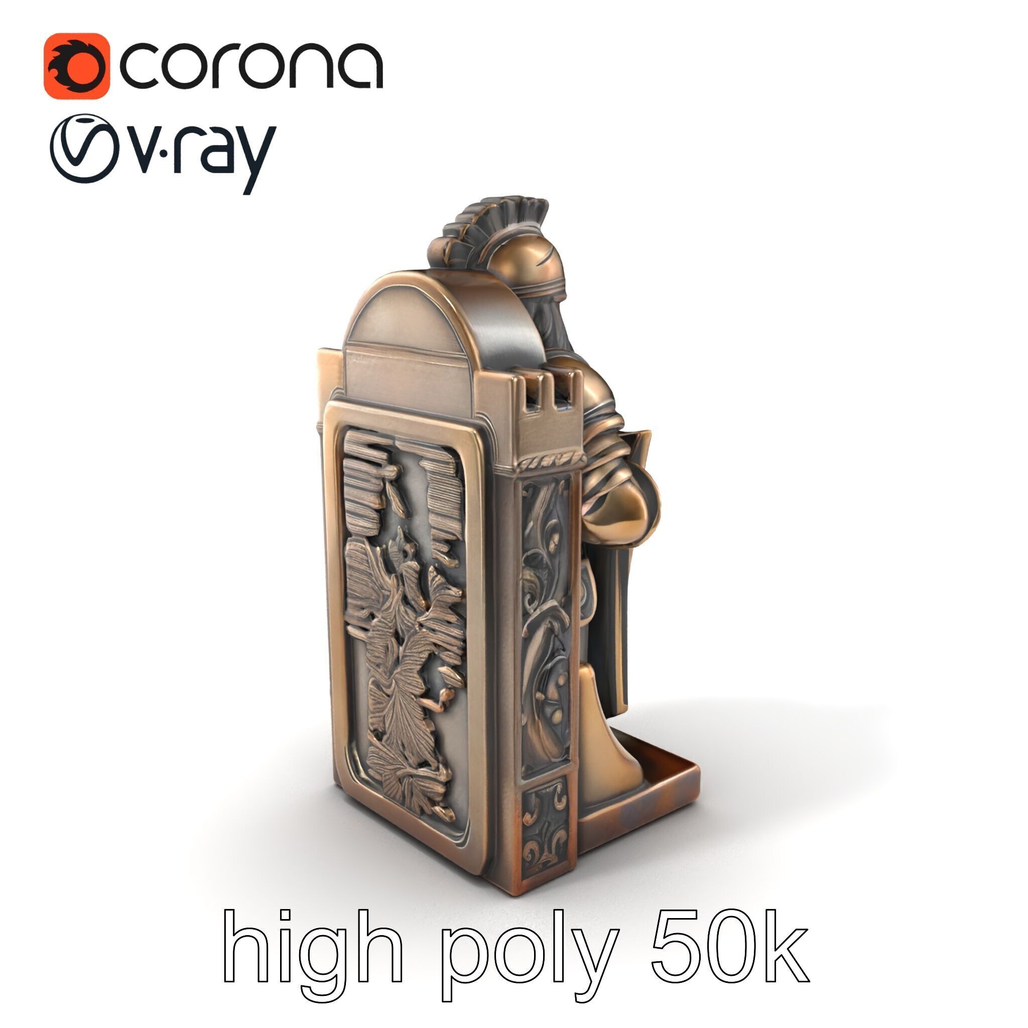 Medieval Knight Castle Bookend model pack Low-poly 3D model_2