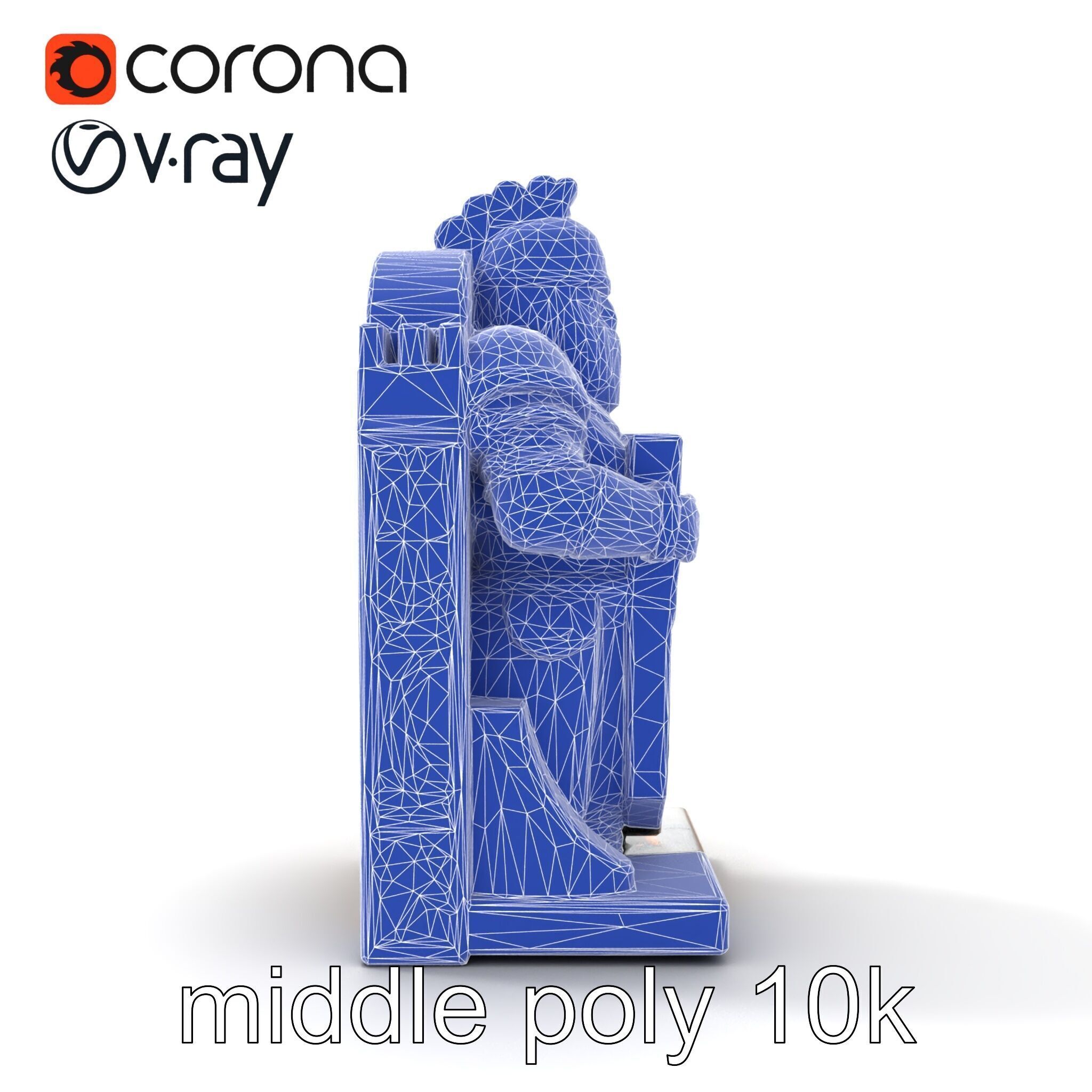 Medieval Knight Castle Bookend model pack Low-poly 3D model_26