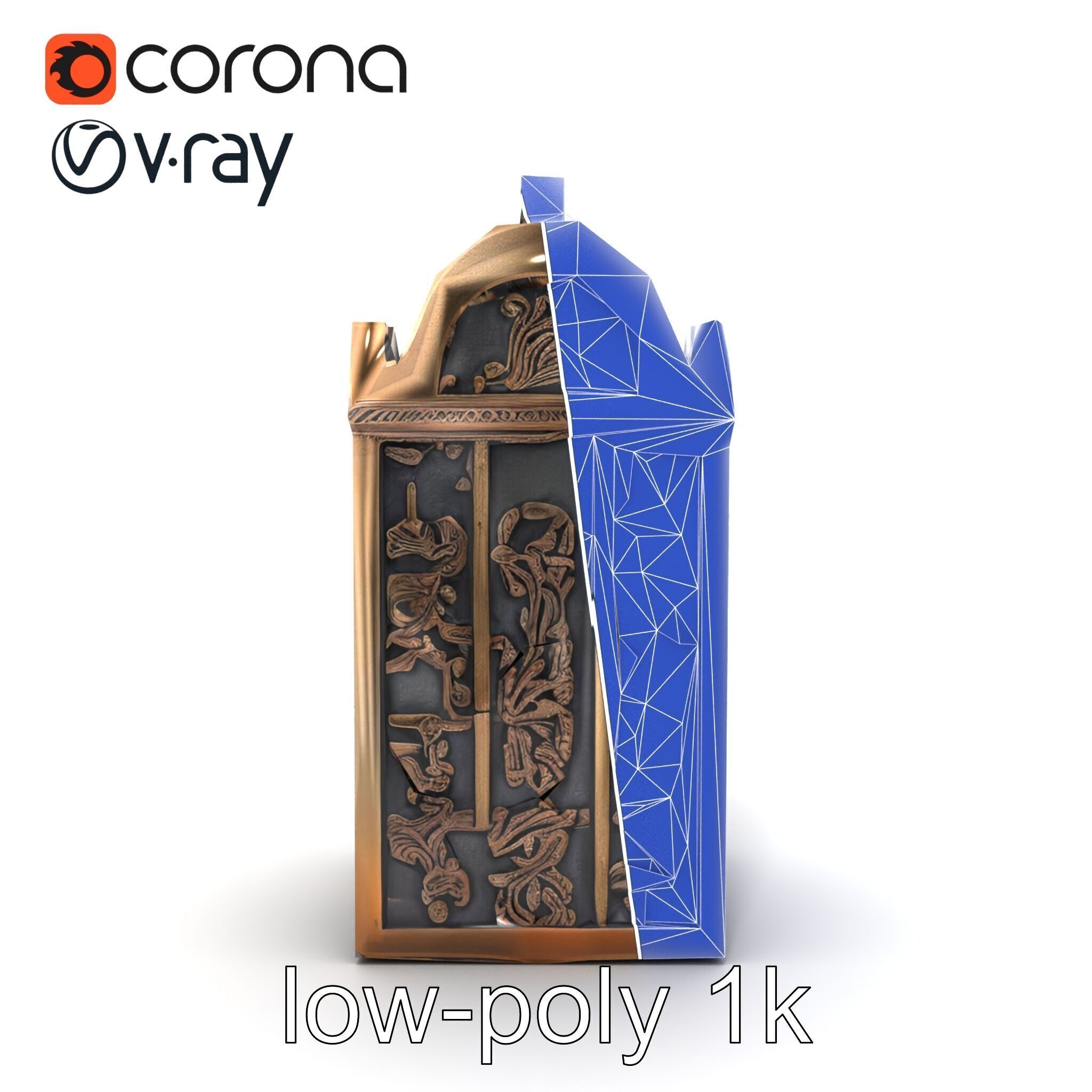 Medieval Knight Castle Bookend model pack Low-poly 3D model_29