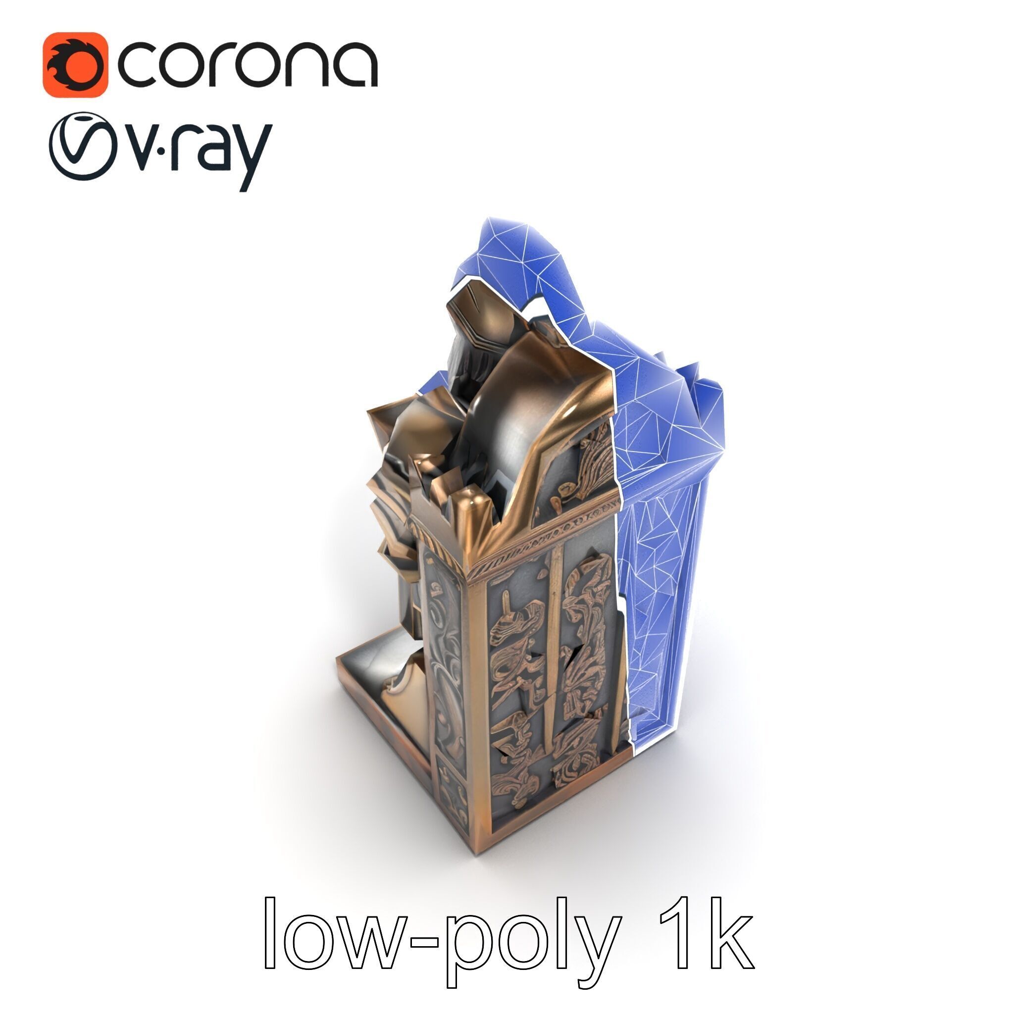 Medieval Knight Castle Bookend model pack Low-poly 3D model_27
