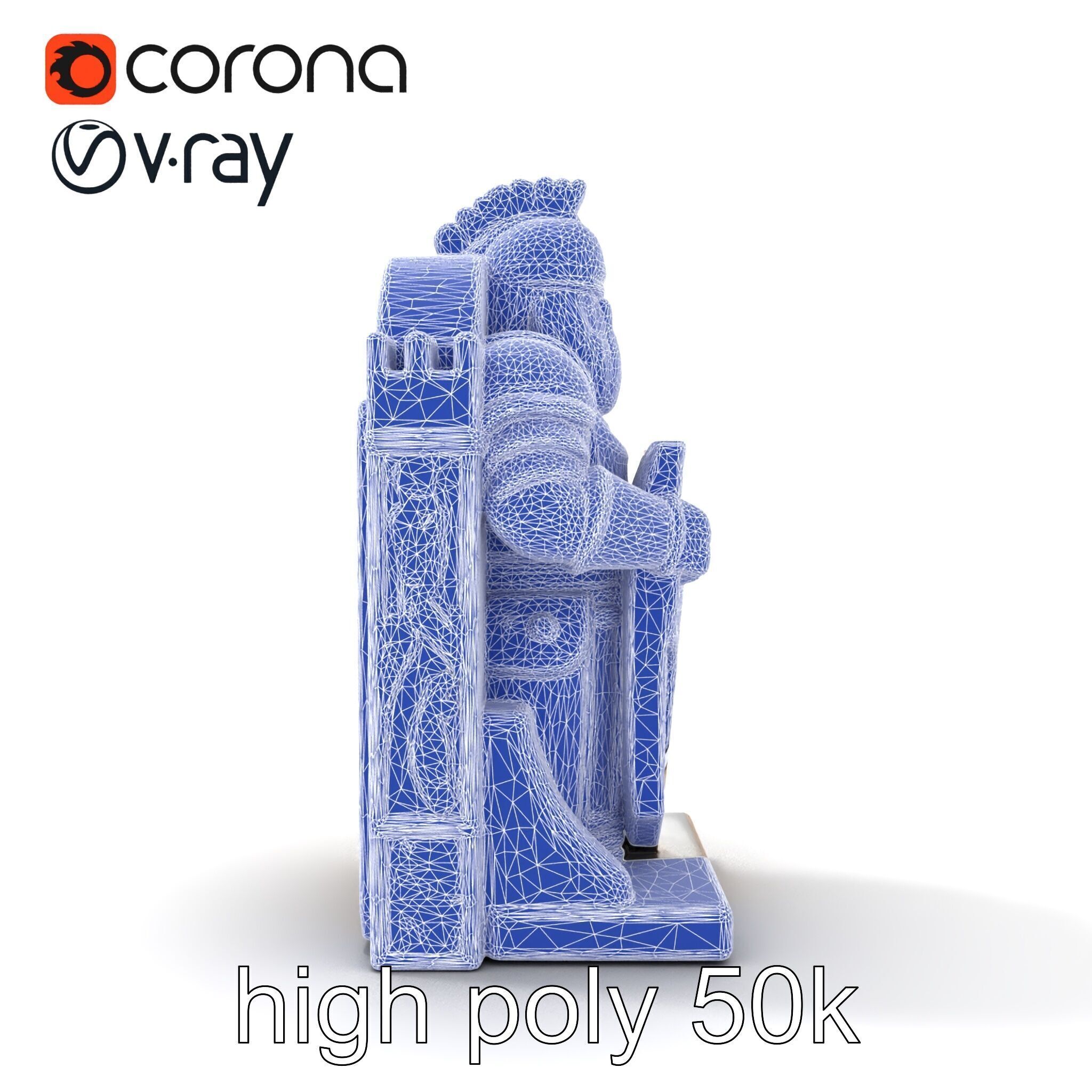 Medieval Knight Castle Bookend model pack Low-poly 3D model_30