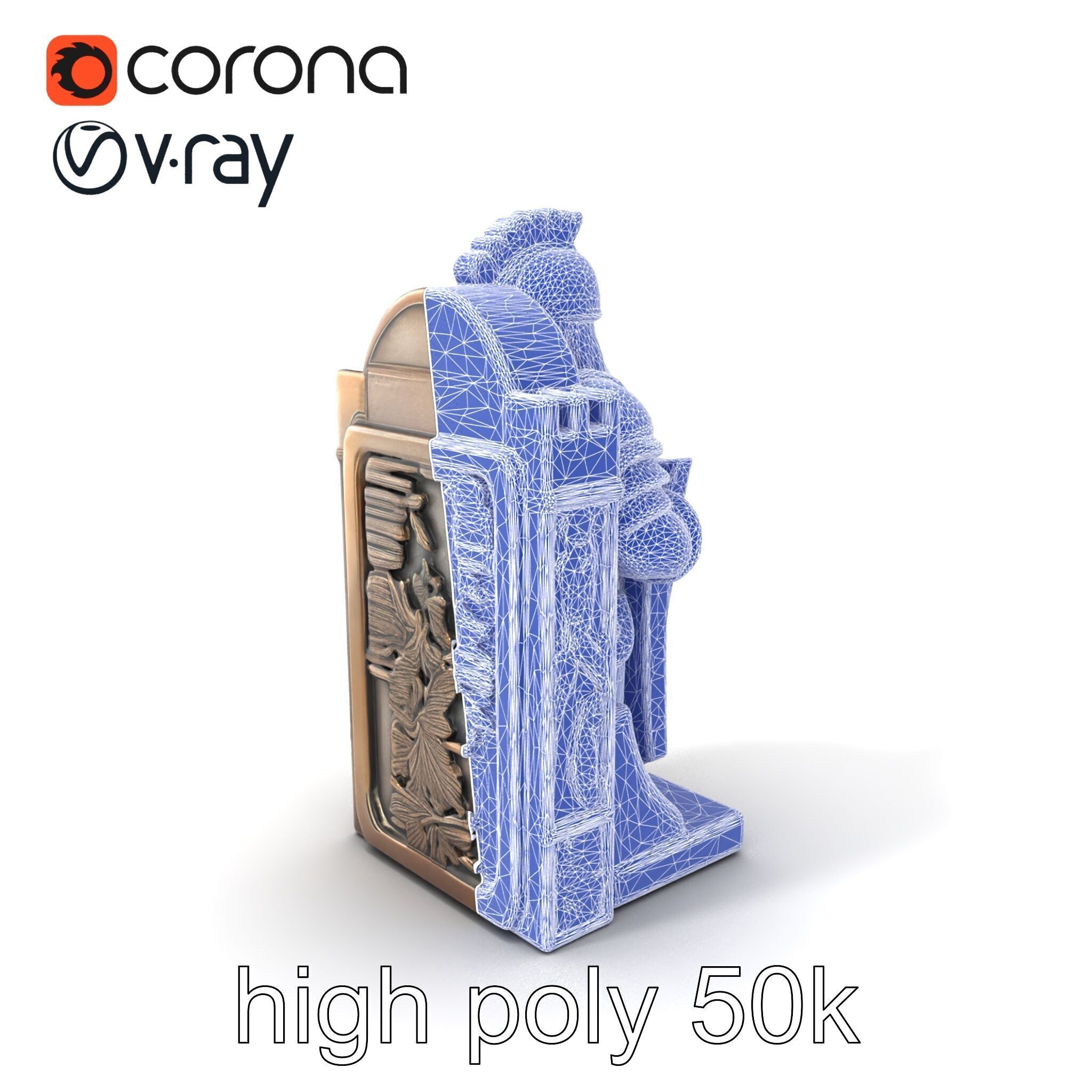 Medieval Knight Castle Bookend model pack Low-poly 3D model_10