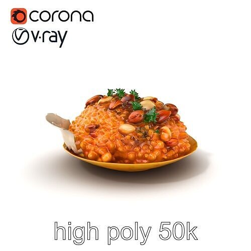 Gourmet Pumpkin Risotto Detailed Culinary Model Pack Low-poly 3D model 2