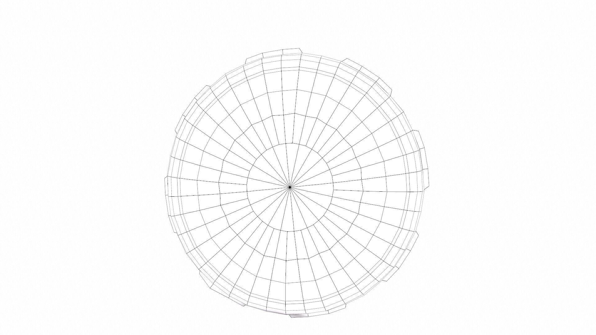 Industrial Knob Low-poly 3D model_9