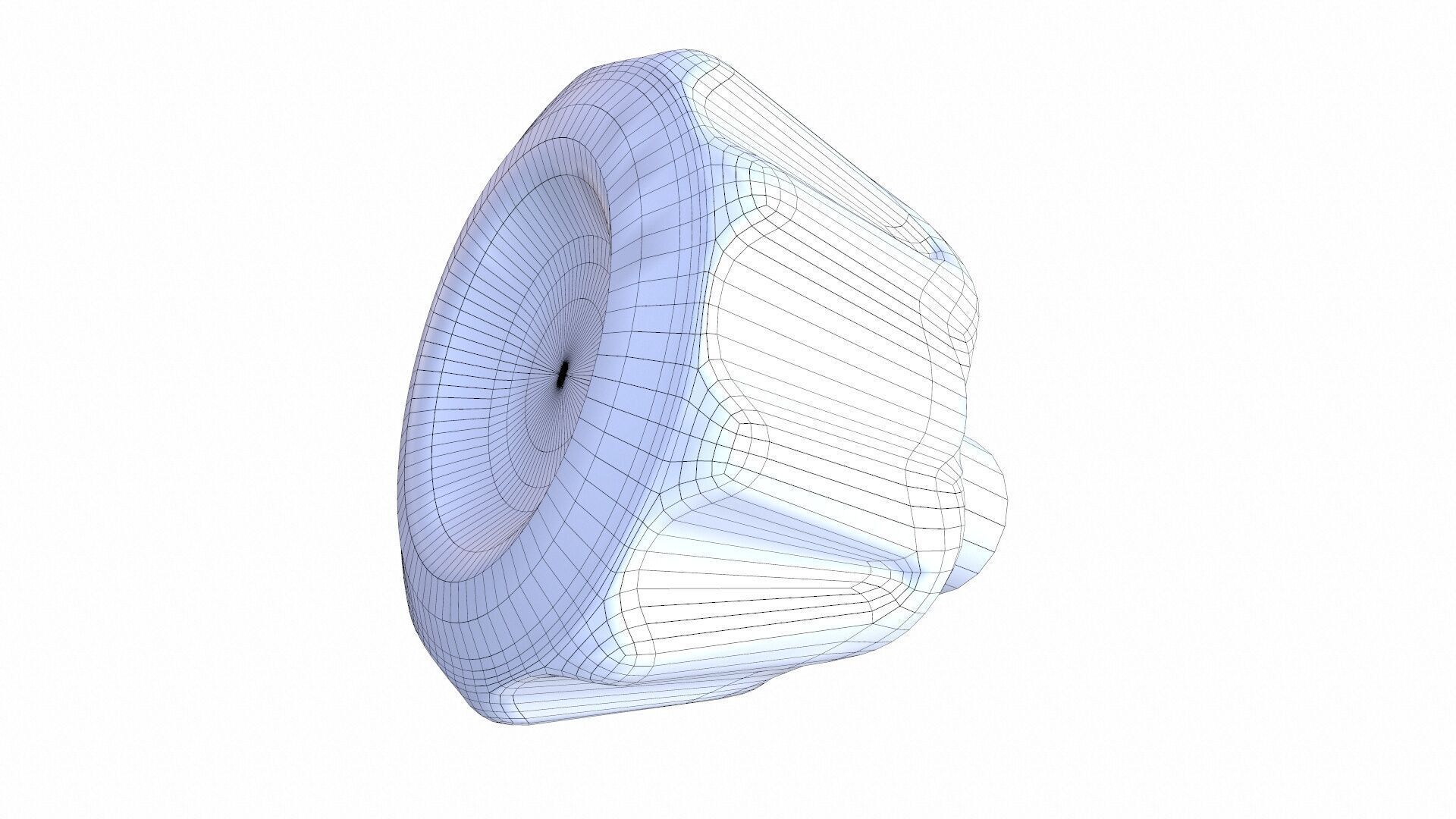 Industrial Knob Low-poly 3D model_9