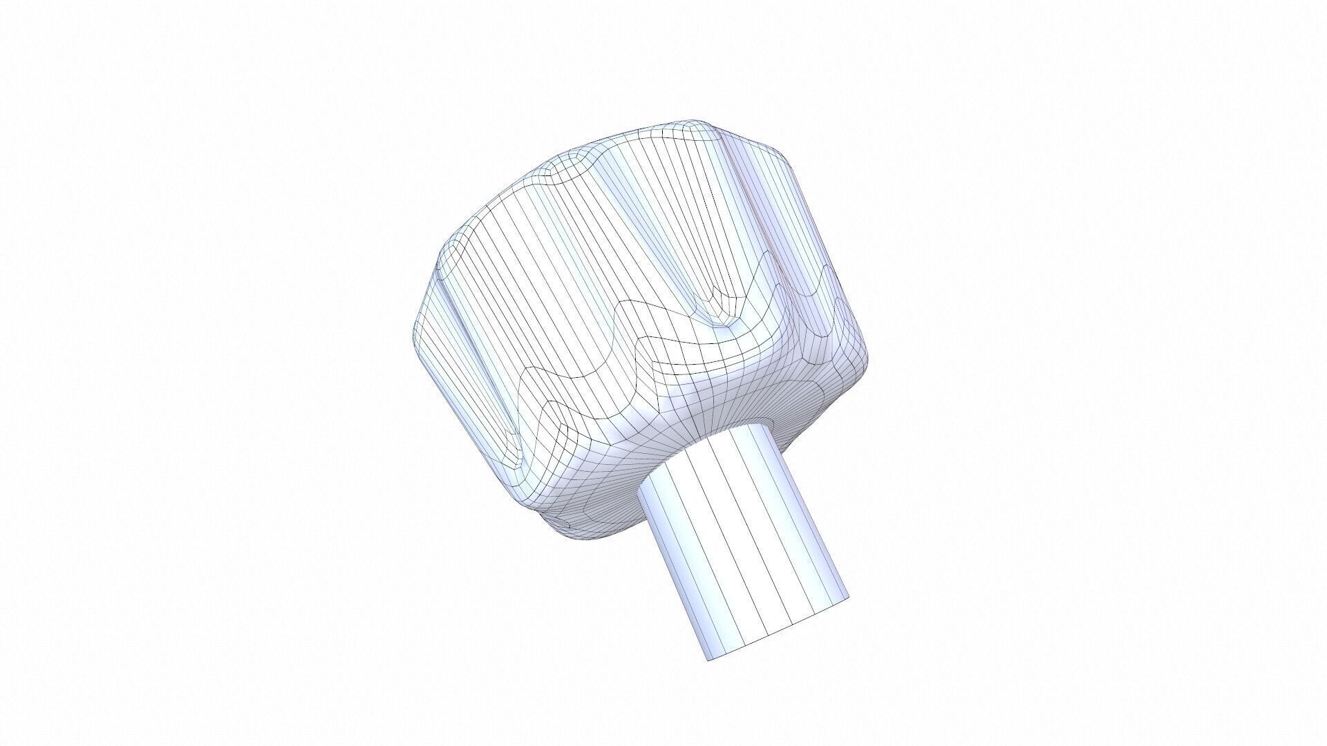 Industrial Knob Low-poly 3D model_10