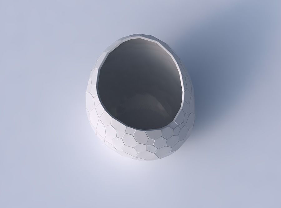 Bowl skewed and twisted with fine organic cells 3D print model_2