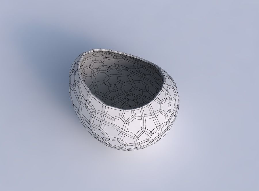 Bowl skewed and twisted with fine organic cells 3D print model_6