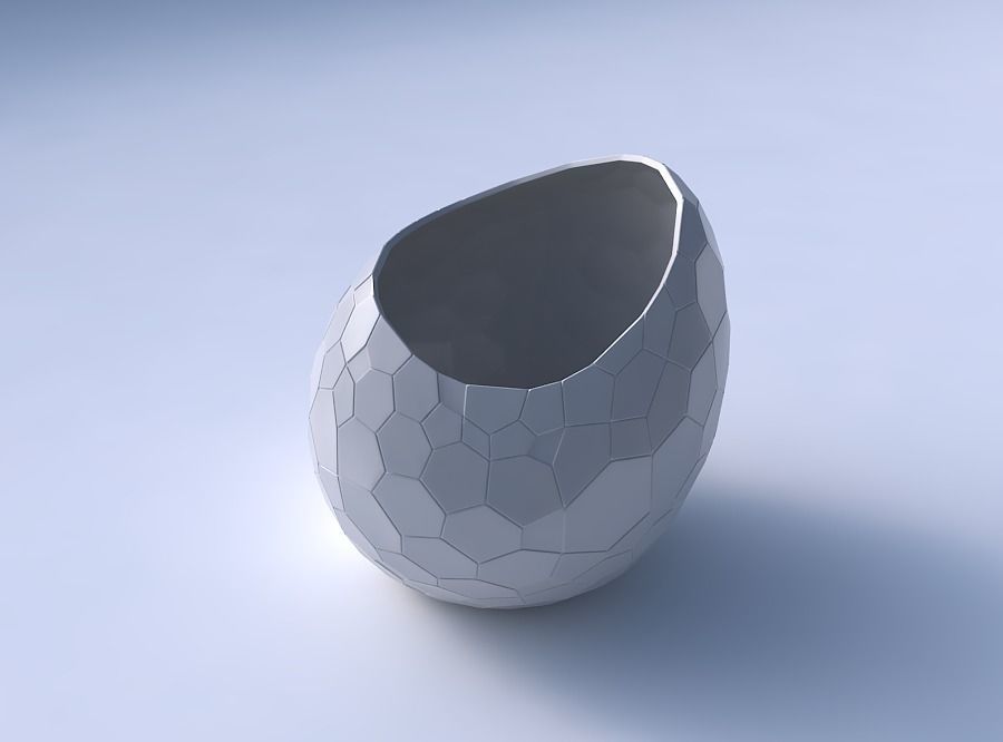 Bowl skewed and twisted with fine organic cells 3D print model_3