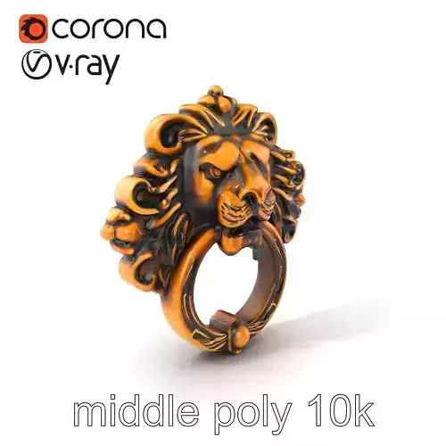 Lion Head Castle Door Knocker Model Pack