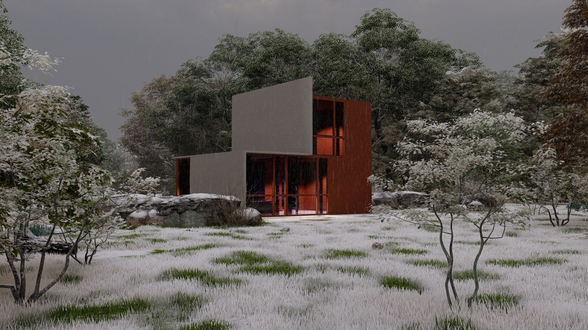 Forest villa-Casa Scene-Modern Villa 3D model_19