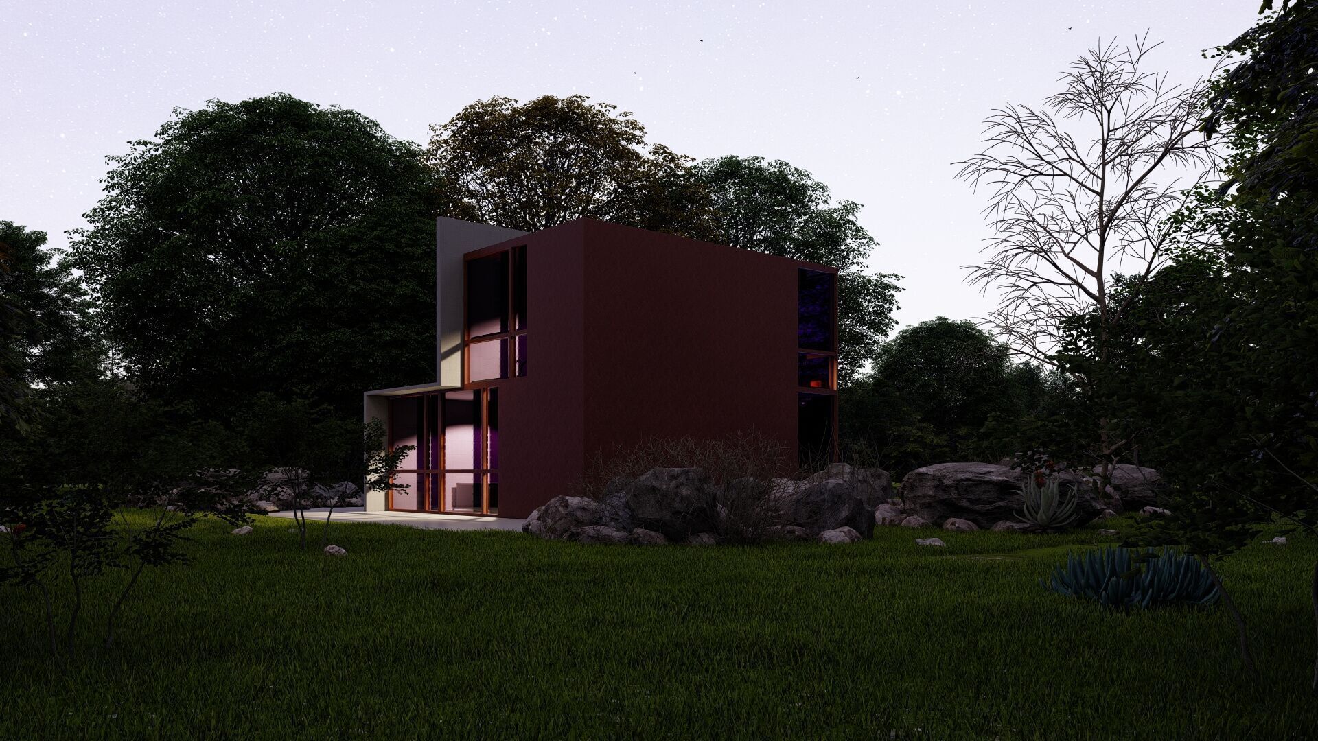 Forest villa-Casa Scene-Modern Villa 3D model_15
