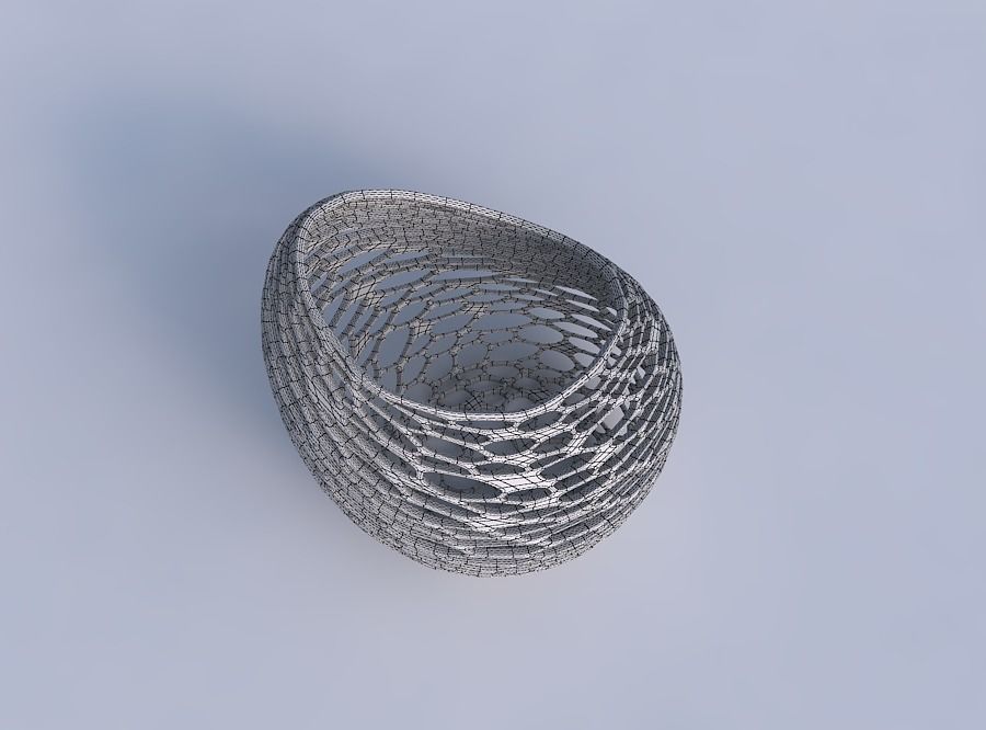 Bowl skewed and twisted with dense organic lattice 3D print model_6