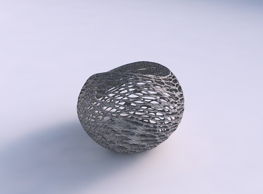 Bowl skewed and twisted with dense organic lattice 3D print model_5