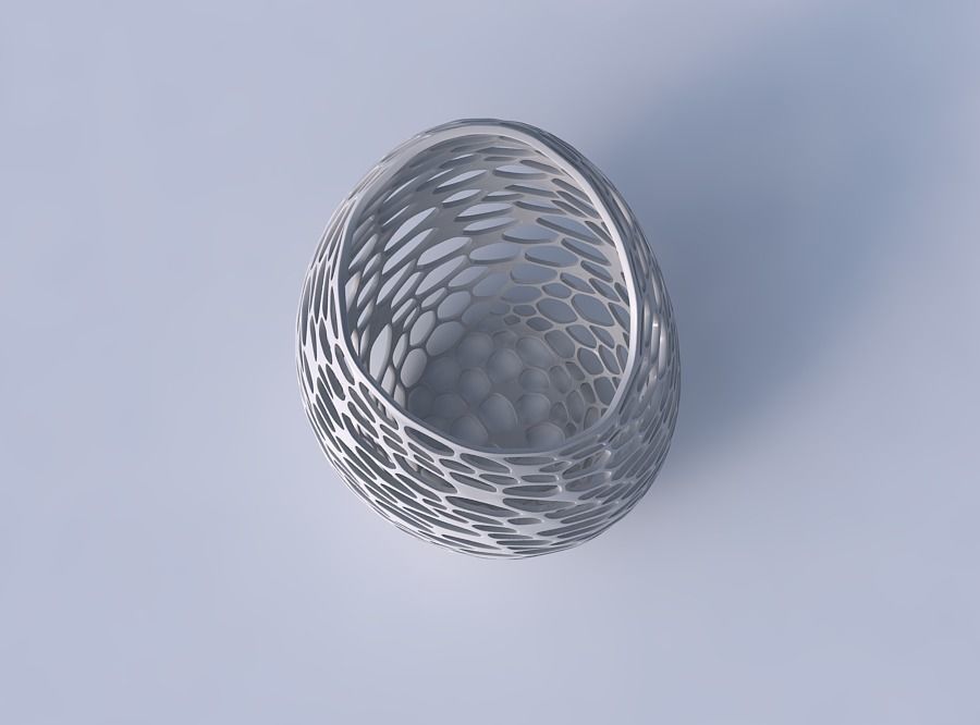 Bowl skewed and twisted with dense organic lattice 3D print model_2