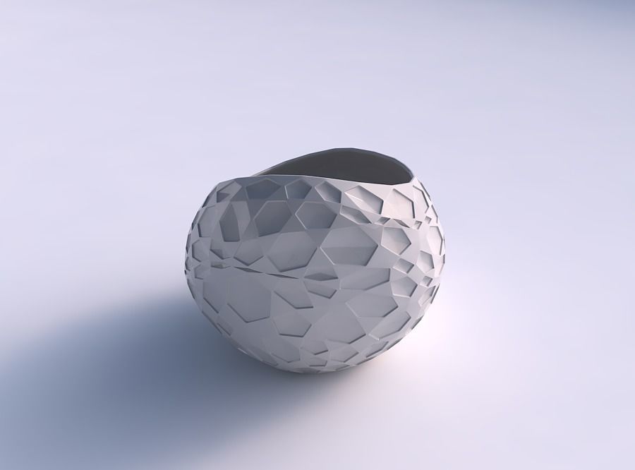 Bowl skewed and twisted with crystal dents 3D print model_0