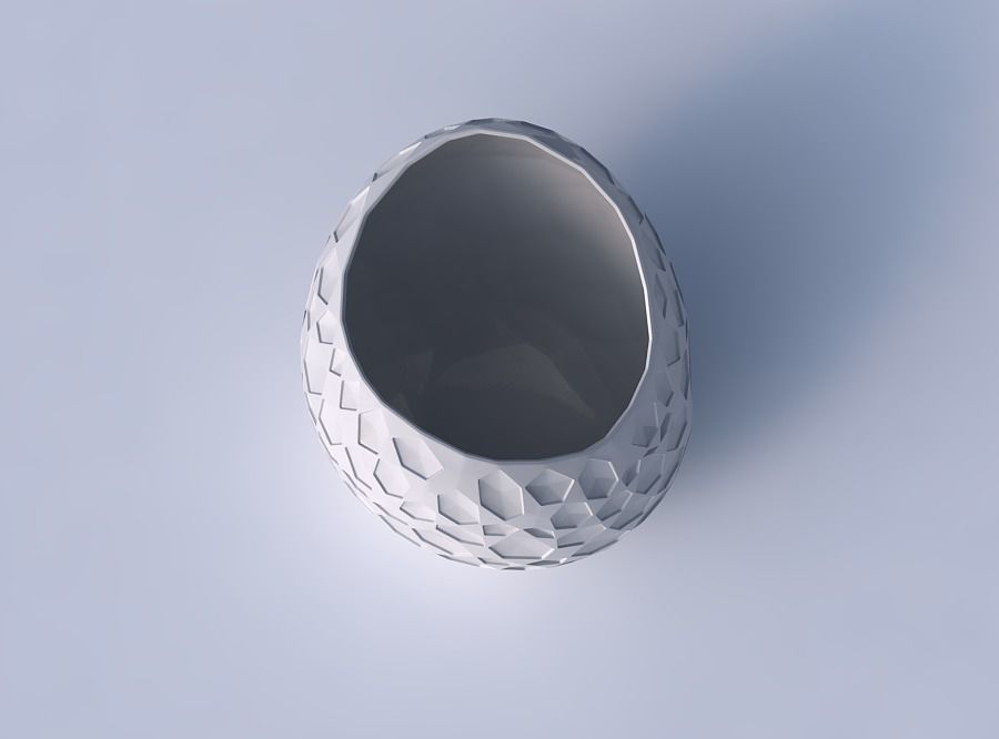 Bowl skewed and twisted with crystal dents 3D print model_2