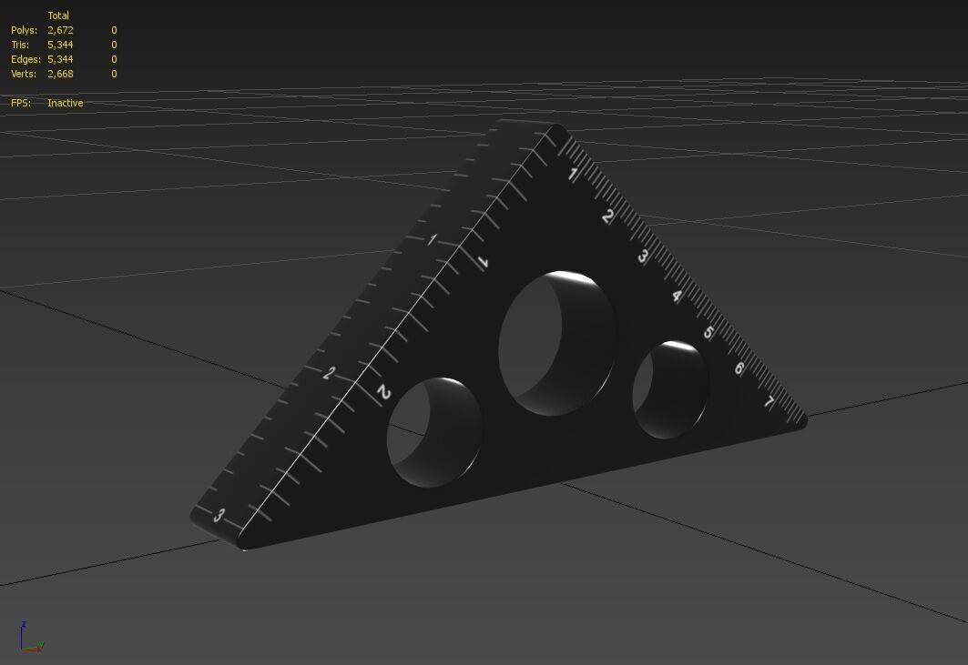 Carpenter 45 Ruler M01 Low-poly 3D model_2