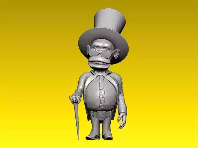 Monkey holding a stick - 3D print