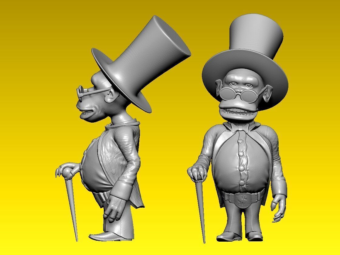 Monkey holding a stick - 3D print 3D print model_2