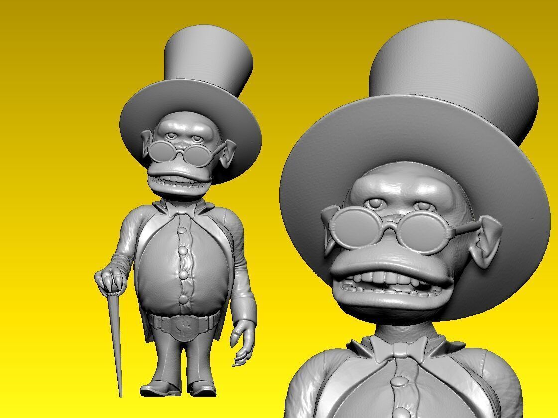 Monkey holding a stick - 3D print 3D print model_1