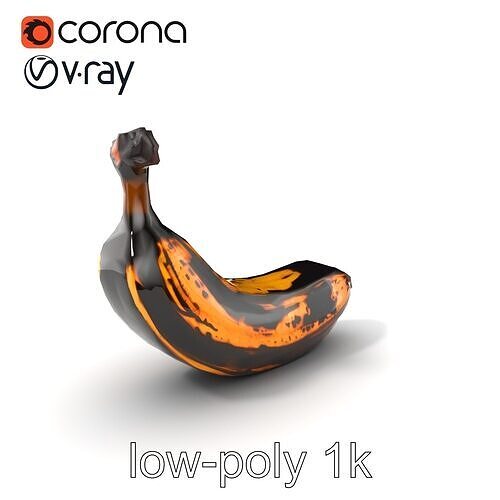 Realistic Rotten Banana Model Pack Low-poly 3D model 5