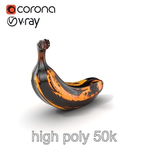 Realistic Rotten Banana Model Pack Low-poly 3D model 2