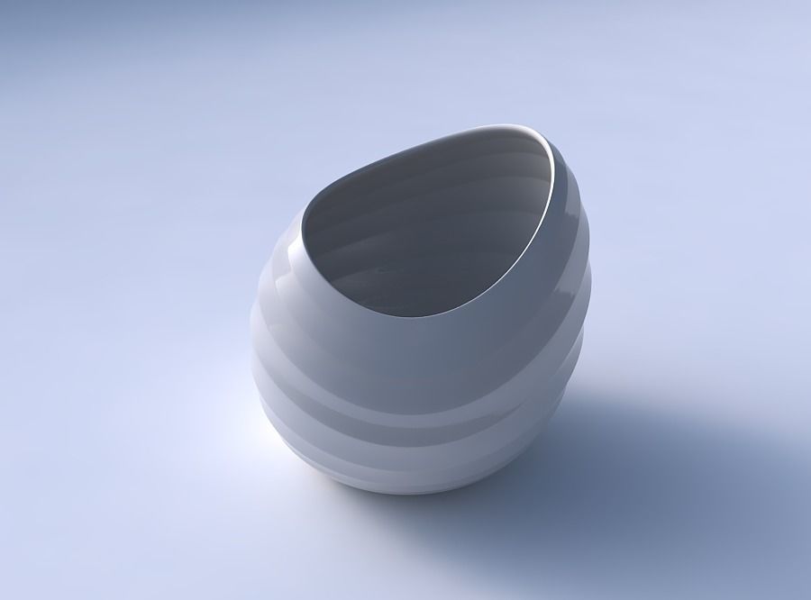 Bowl skewed and twisted with curved horizontal sections 3D print model_3