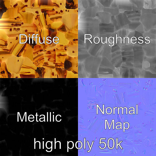 Rotten Banana Detailed Texture model pack Low-poly 3D model 3