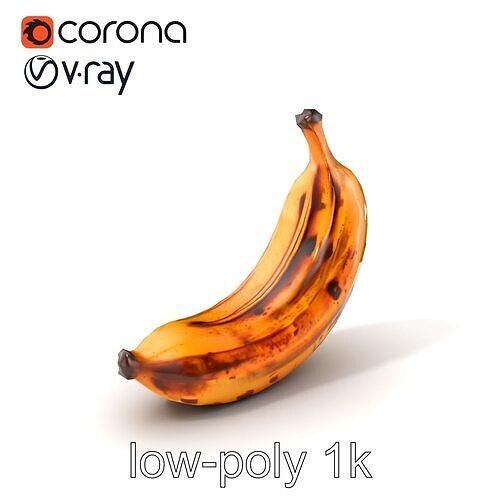 Rotten Banana Detailed Texture model pack Low-poly 3D model 5