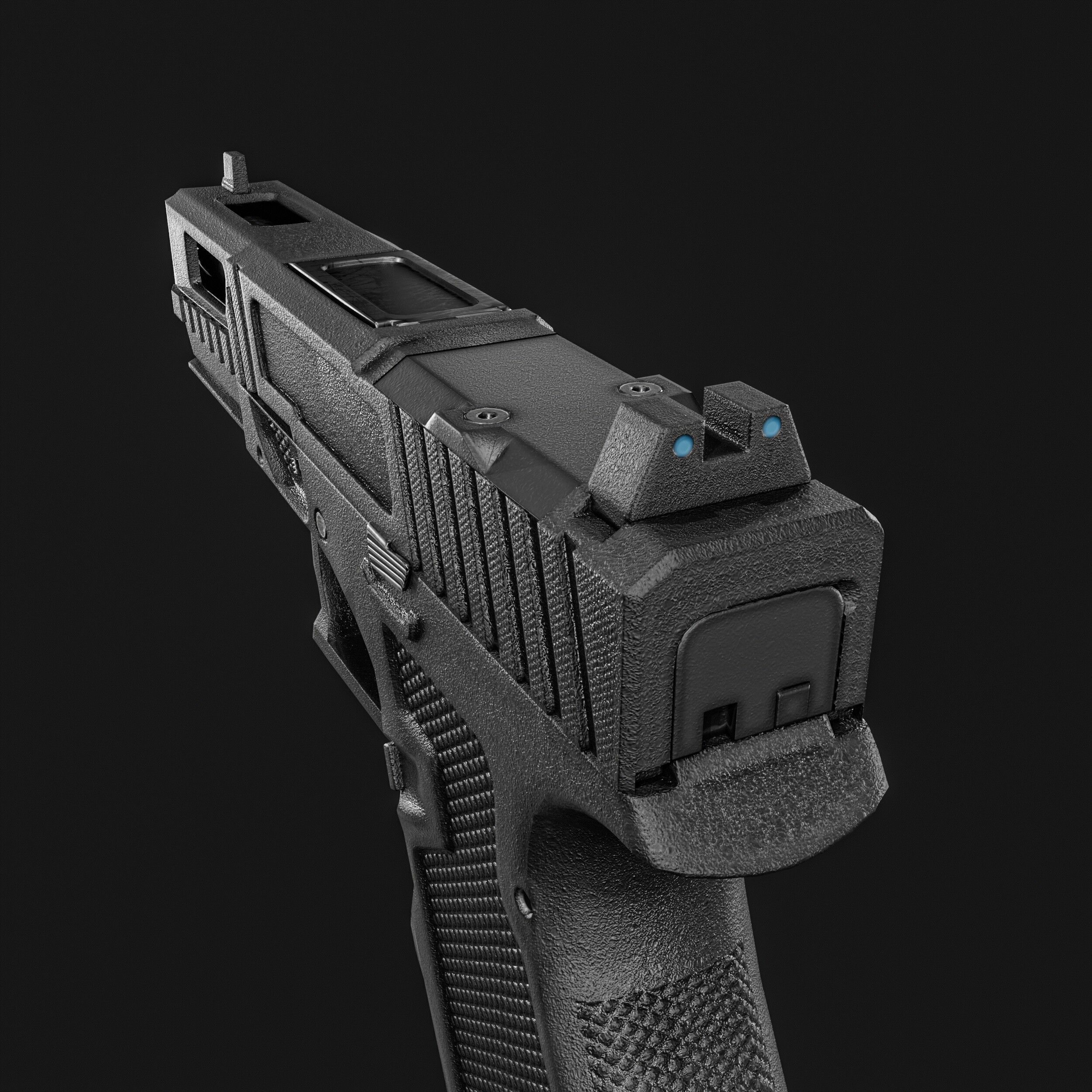 PSA Sabre Dagger Full Size - S 9mm Pistol Low-poly 3D model_9