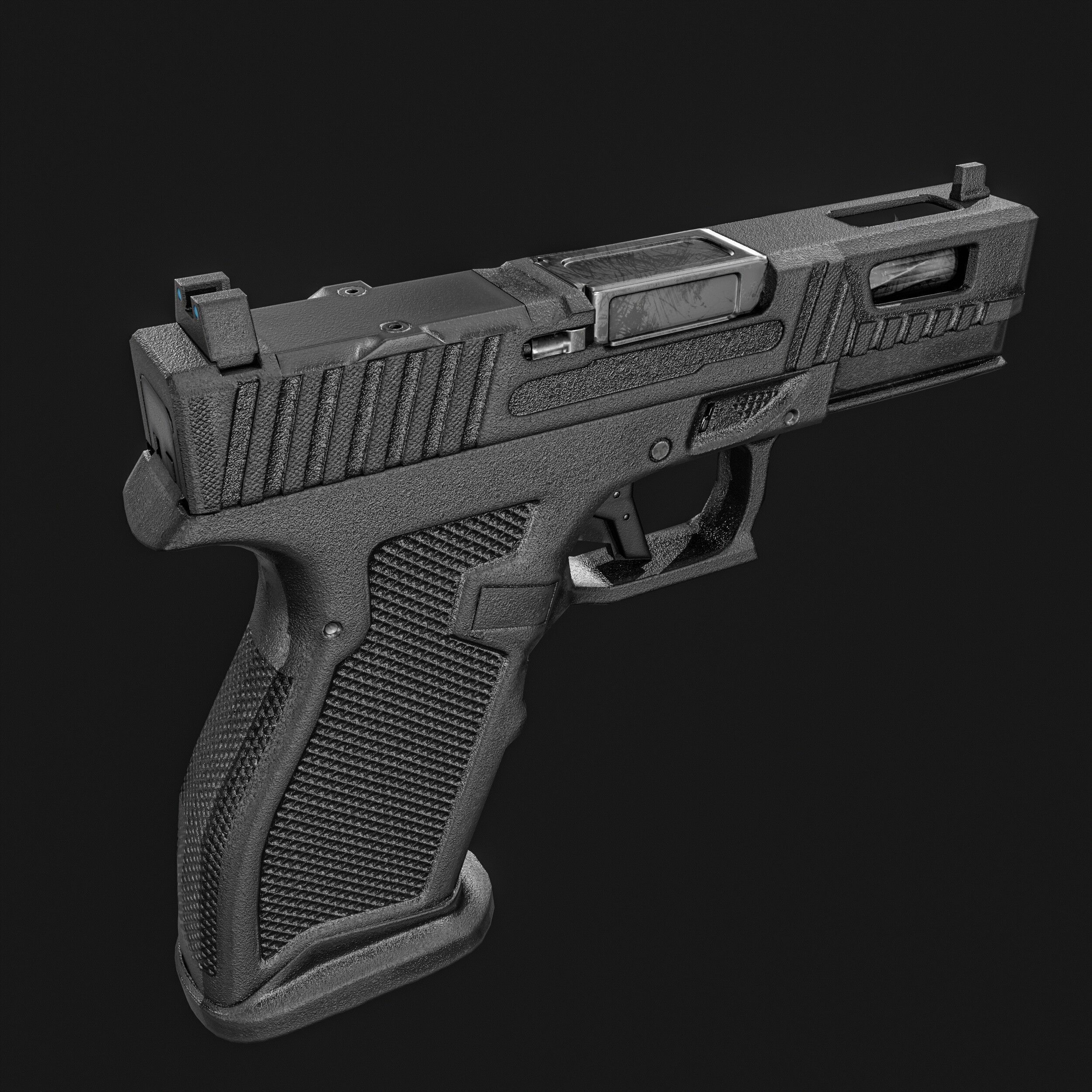 PSA Sabre Dagger Full Size - S 9mm Pistol Low-poly 3D model_7