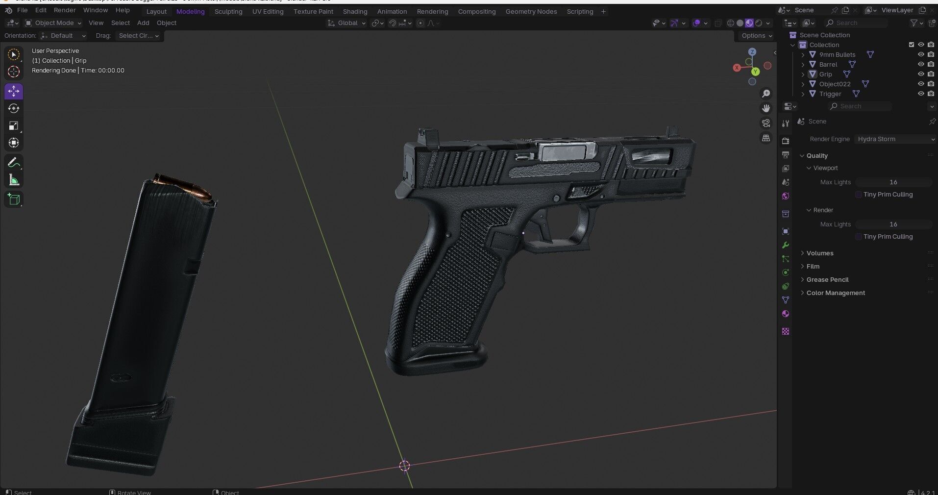 PSA Sabre Dagger Full Size - S 9mm Pistol Low-poly 3D model_20