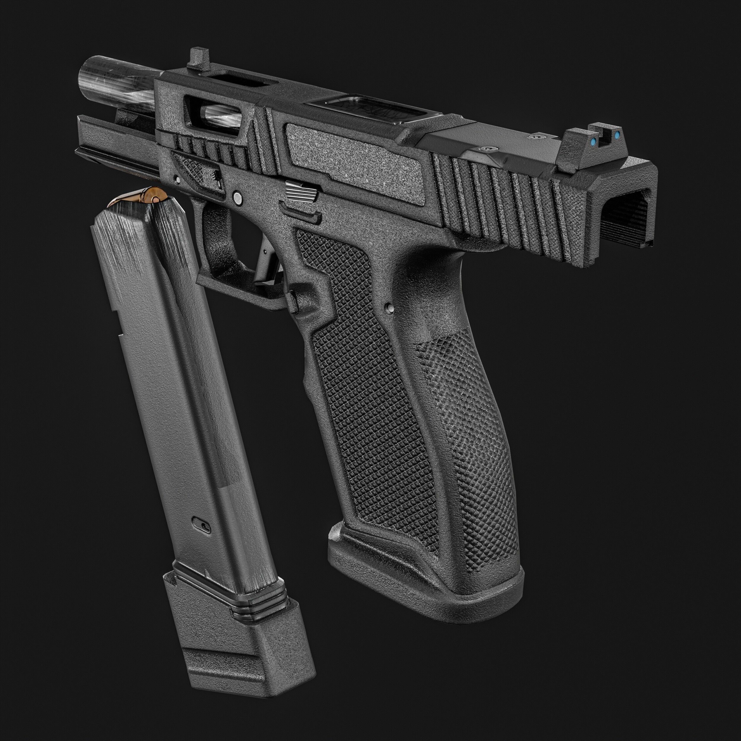 PSA Sabre Dagger Full Size - S 9mm Pistol Low-poly 3D model_2