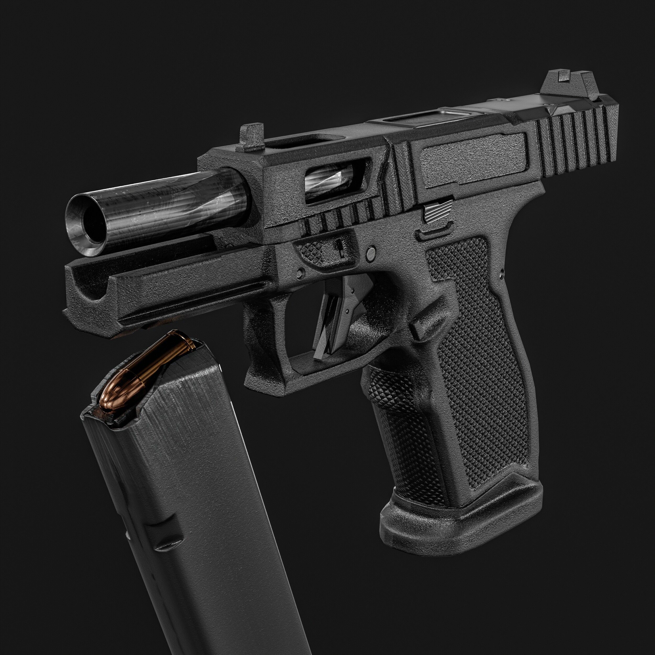 PSA Sabre Dagger Full Size - S 9mm Pistol Low-poly 3D model_3