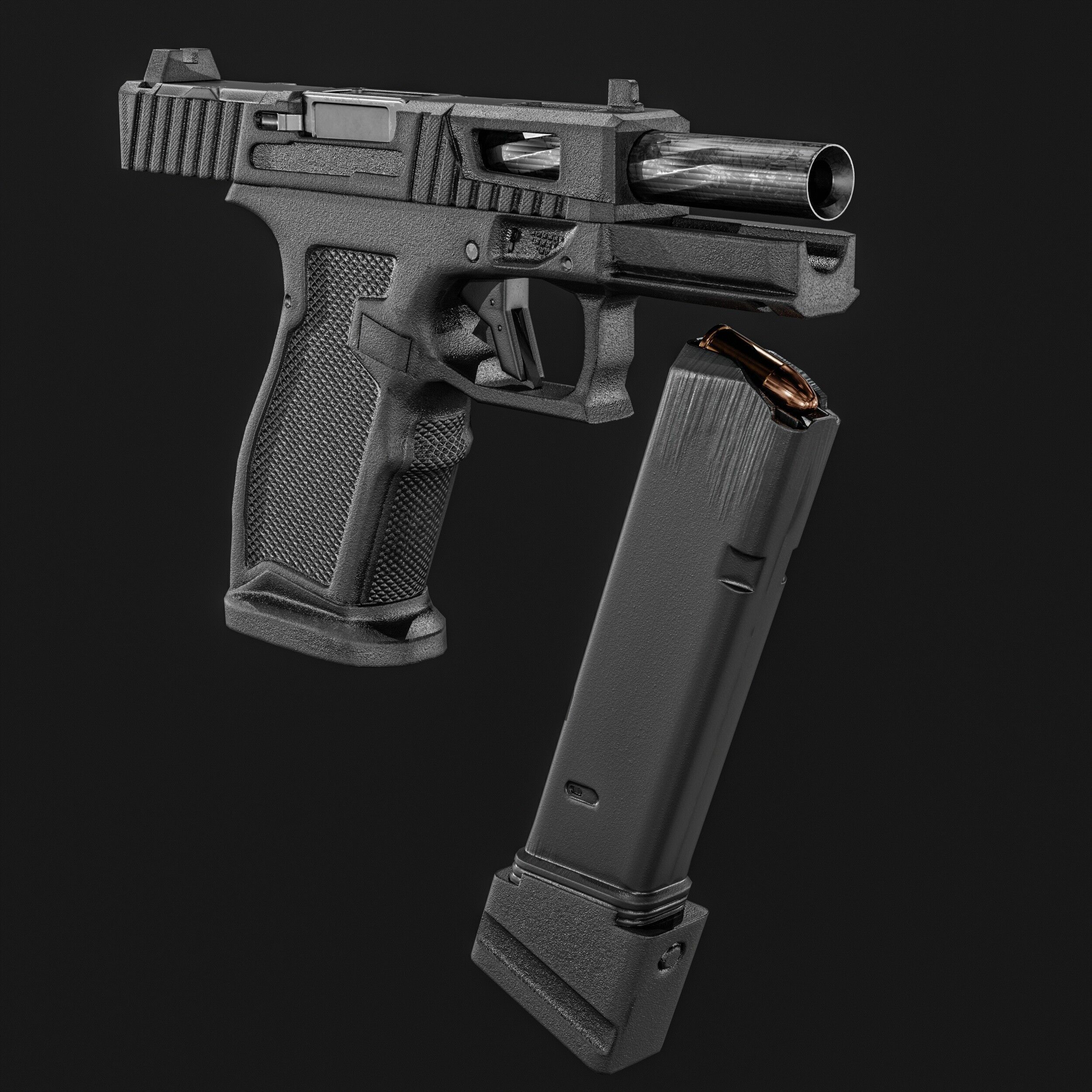 PSA Sabre Dagger Full Size - S 9mm Pistol Low-poly 3D model_17