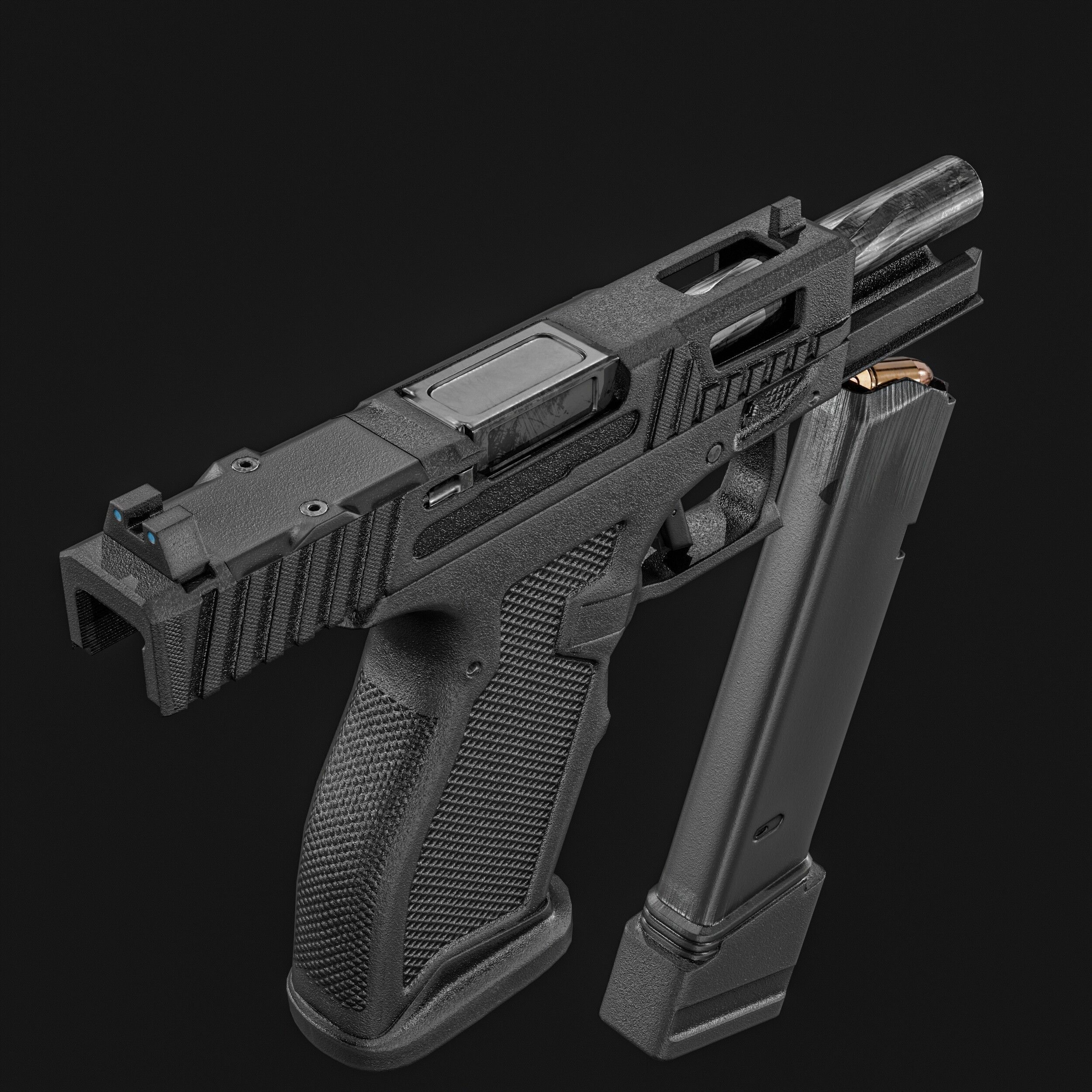 PSA Sabre Dagger Full Size - S 9mm Pistol Low-poly 3D model_14