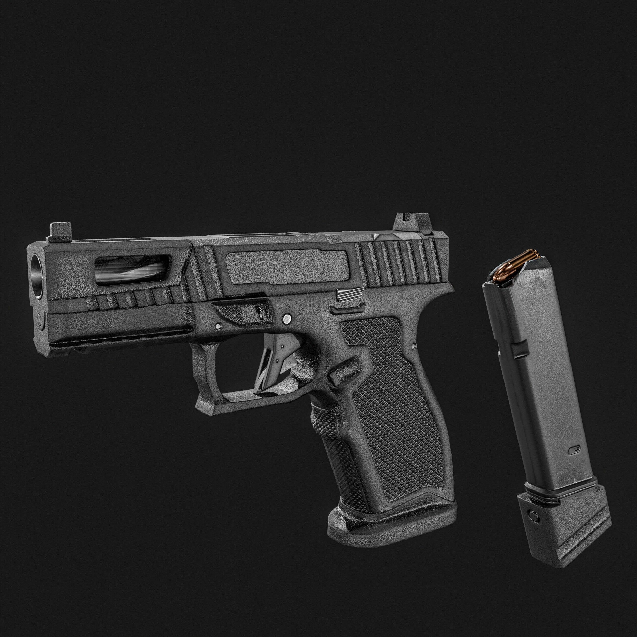 PSA Sabre Dagger Full Size - S 9mm Pistol Low-poly 3D model_15