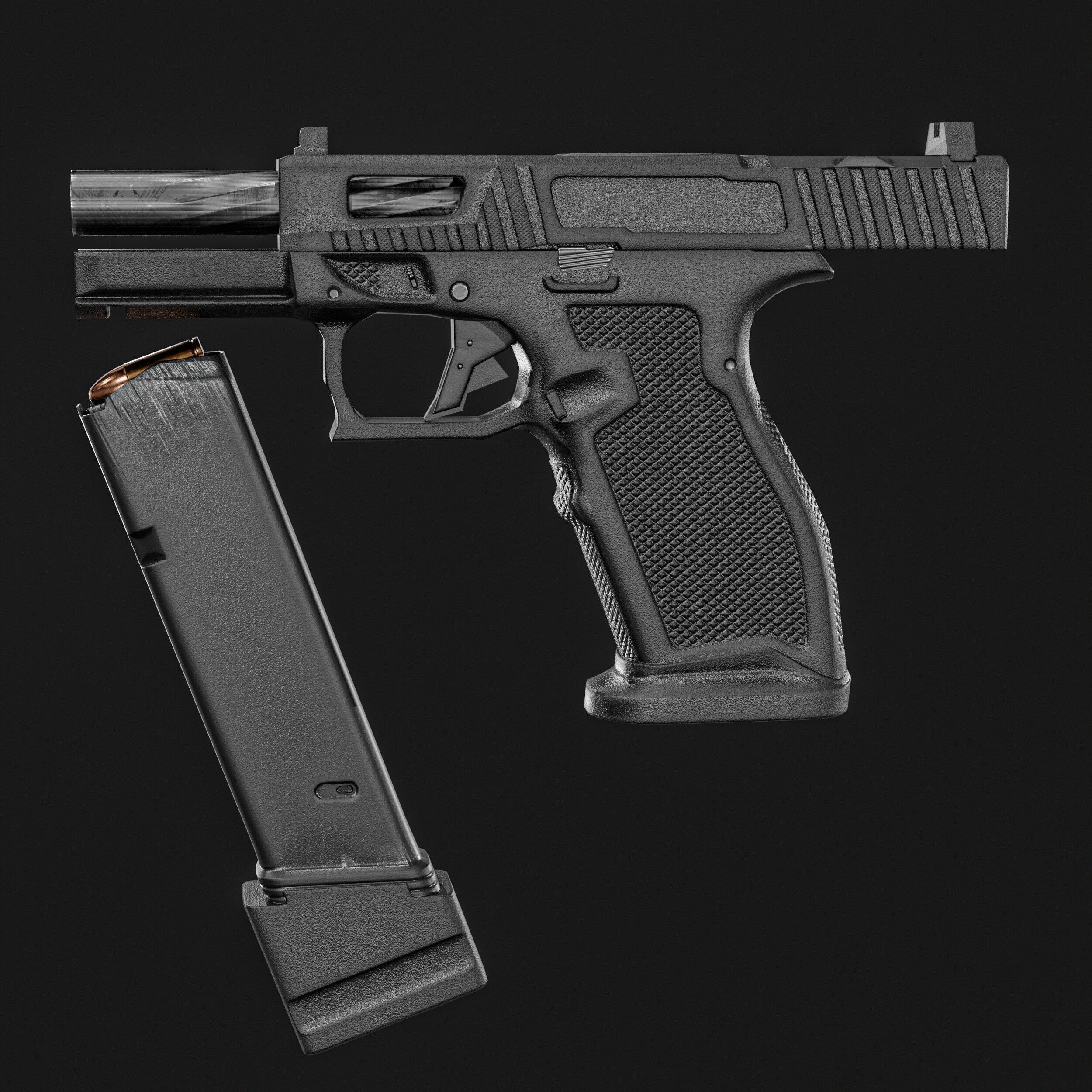 PSA Sabre Dagger Full Size - S 9mm Pistol Low-poly 3D model_16