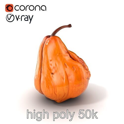 Dried Pear Realistic Model Pack Low-poly 3D model 2