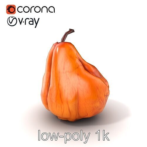 Dried Pear Realistic Model Pack Low-poly 3D model 5
